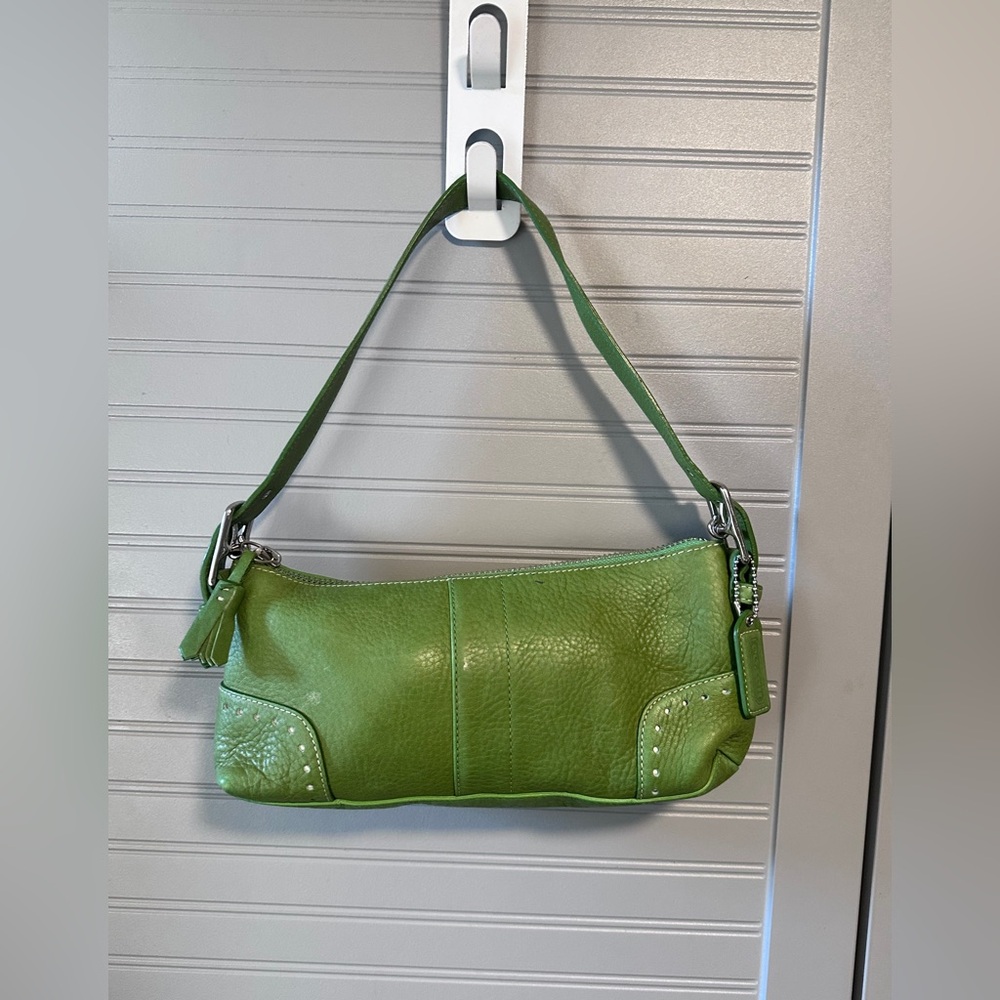 Coach 2005 Vintage Hamptons 5052 Archival Apple Green Soft Leather Demi Baguett